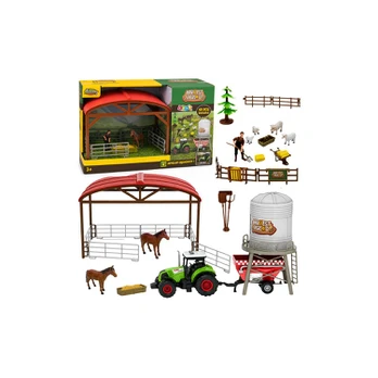 Lean Toys Farm set with Tractor Stable Silo Figures Animals Tools 49 pcs.