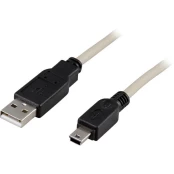 Kabelis DELTACO USB 2.0 "A-mini B", 0.5m, baltas-juodas / USB-23 kaina