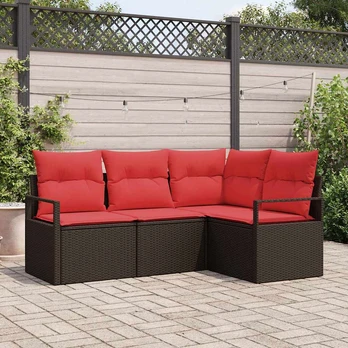 Sofos komplektas 4 pcs Ruda poliratanas