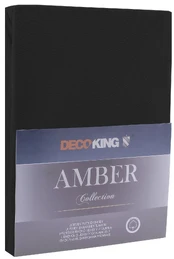 Jersey paklodė su guma Decoking AMBER Black, 90x200 cm kaina