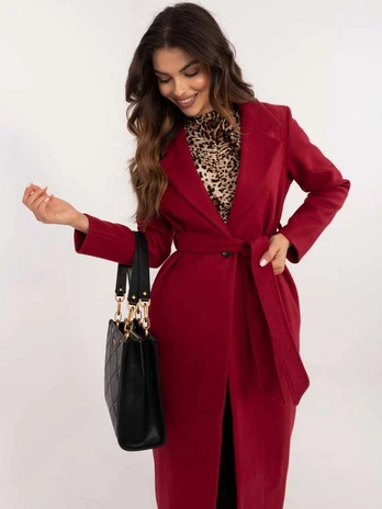 Bordo spalvos paltas