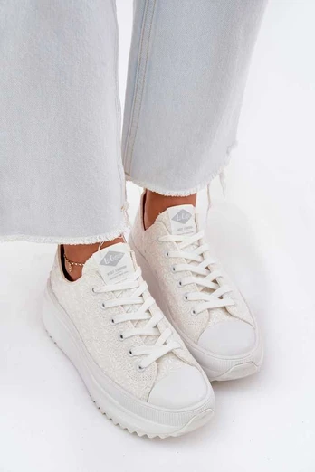 Lee Cooper Balti siuvinėti bateliai ant platformos