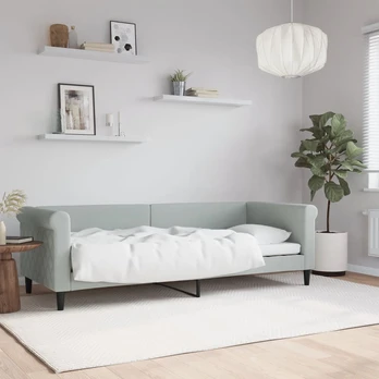 Lova Sofa, šviesiai pilkos spalvos, 80x200cm, aksomas