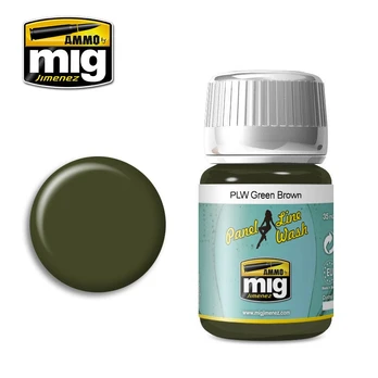 AMMO by MIG Jimenez AMMO MIG - Sendinimo priemonė PANEL LINE WASH Žalias BROWN, 35ml, 1612