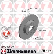 Stabdžių diskas ZIMMERMANN 430.2609.20 kaina
