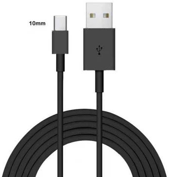 USB kabelis Type-C 10mm prailgintas Black HQ (1M)