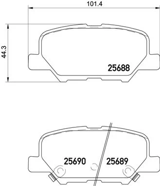 Stabdžių trinkelių rinkinys, diskinis stabdys BREMBO P61111