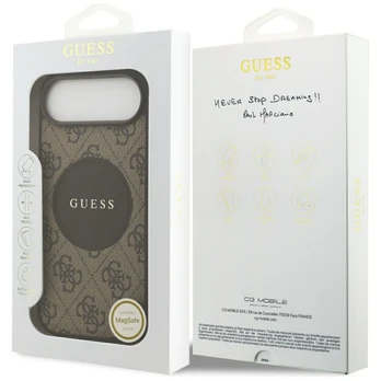 Dėklas Guess 4G Circle Classic Logo MagSafe do iPhone Air ruda