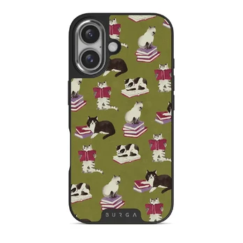 Curious Cat - iPhone 16 Case, Elite Dark (MagSafe) / Silver