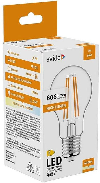 LED lemputė AVIDE 7W E27 4000K