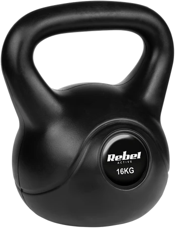 Kettlebell bitumiczny 16kg, REBEL ACTIVE