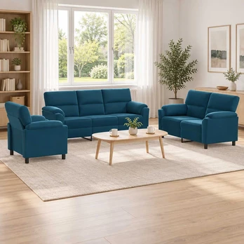 Sofa Sofos komplektas 3 vnt. Mėlyna Aksomas