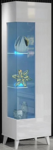 AZZURRO 12 aukšto blizgesio balta vitrina