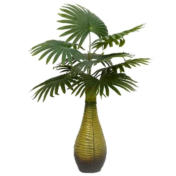 Dirbtinis palmių augalas, žalios spalvos, 65cm, 9 lapų