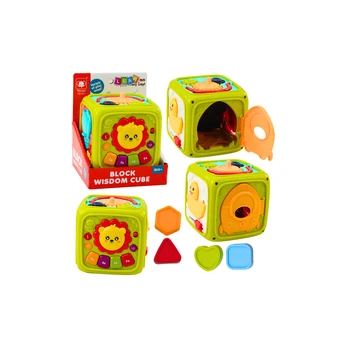Lean Toys Interactive Educational Cube for Toddlers Lion Žalias