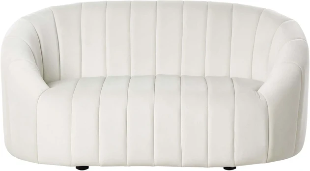 Beliani Dvivietė sofa MALUNG veliūrinė, spalva: balta