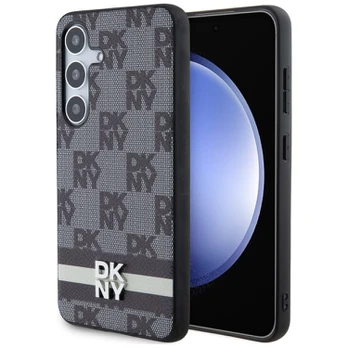DKNY DKHCS24MPCPTSSK S24+ S926 juoda/juodas hardcase Leather Checkered Mono Pattern & Printed Stripes