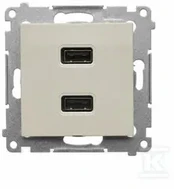 Kontakt Simon Įkroviklis 2XUSB 2.1A, 5V KASZMIR SIMON5
