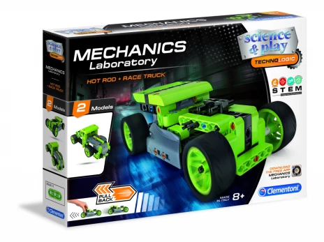Konstruktorius Clementoni Mechanics Laboratory Jeep Hotrod Pull Back, 17373