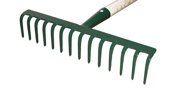 KARD UNIVERSALUS GRĖBĖLIS 14 DANTŲ PLOKŠČIAS SIJAS SU VELENU 130cm