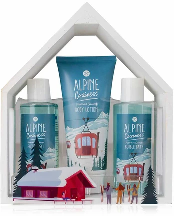 Accentra Bath set ALPINE COZINESS in house shaped wooden box