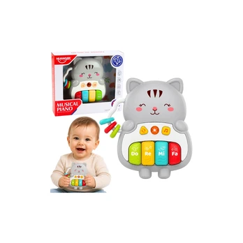 Lean Toys Muzikinis pianinas pilkas