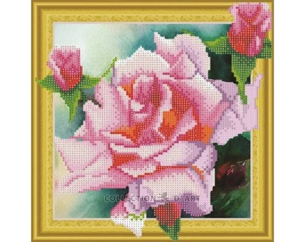 Deimantinė mozaika 30x30 cm. "Švelni rožė"