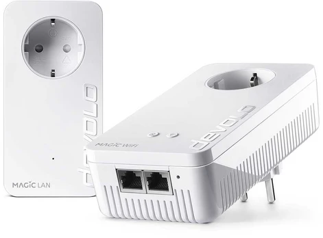 Šakotuvas devolo Magic 2 WiFi 6 next Powerline Starter Kit 1x devolo Magic 2 WiFi 6 next Adapteris, 1x devolo Magic 2 LAN Adapteris
