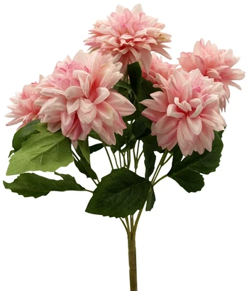 Rožinė dirbtinė jurginų puokštė, 40 cm