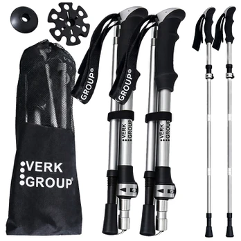Verk Group šiaurietiško ėjimo ir žygio lazdos su dėklu, Sidabrinės