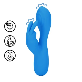 Loveline Mini Rabbit Vibrator Azure Desire Compact Dual Action Blue