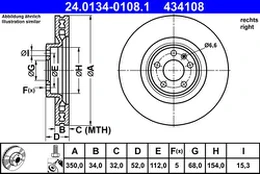ATE 24.0134-0108.1 Brake Disc