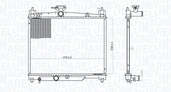 Radiatorius, variklio aušinimas MAGNETI MARELLI 350213164800