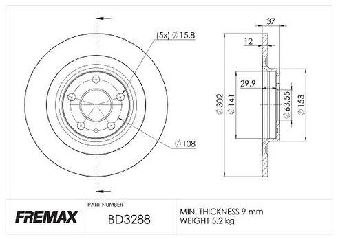 Stabdžių diskas FREMAX BD-3288