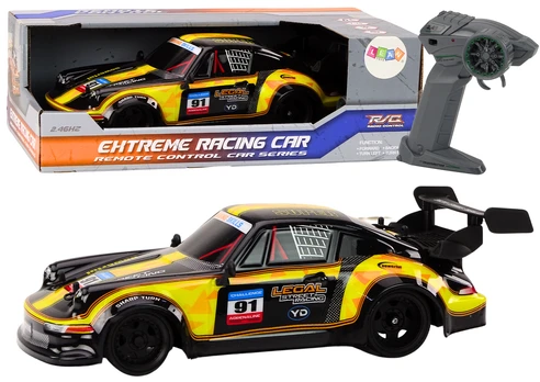 Lean Toys RC Remote Control Car 1:16 Rubber Wheels Drift Geltona