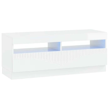 LED televizoriaus spintelė Itin blizgi balta Apdirbta mediena