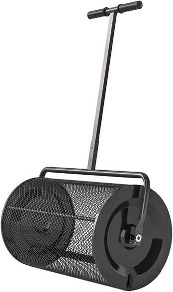 Aosom Komposto barstytuvas 75 l, 61 x 40 cm, juodas, metalinis