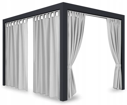 Sodo užuolaidos, pilkos, 155 cm x 220 cm