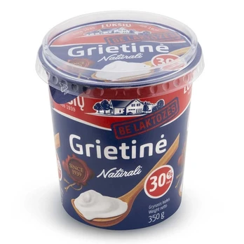 Natūrali grietinė LUKŠIŲ, 30% rieb., 350 g
