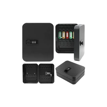 Lean Metal Key Box with Digital Code, 48 Hooks, Juodas Stickers