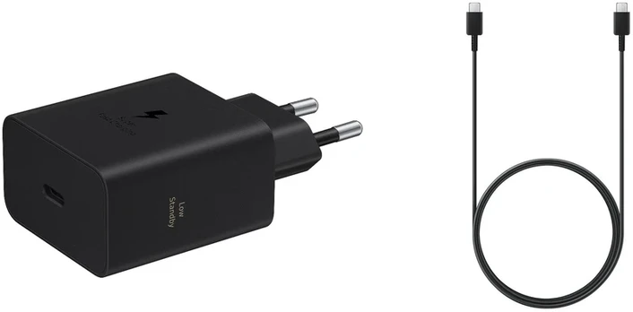 EP-T6010NBE + EP-DA705BBE Samsung USB-C 60W Travel Charger + USB-C/USB-C Data Cable 3A Juodas (OOB Bulk)