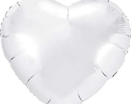 Party Deco Foil balloon heart, baltas, 45cm universal