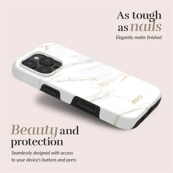 Dėklas MIO Baltas Marble Magsafe Compatible for iPhone 17 Pro