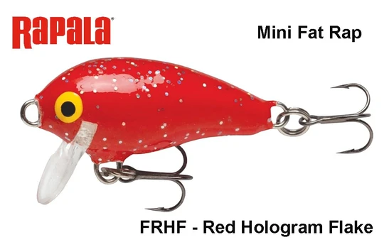 Vobleris Rapala Mini Fat Rap MFR03FRHF Red Hologram Flake 3 cm