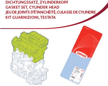 Tarpiklių komplektas, cilindro galva CORTECO 418372P