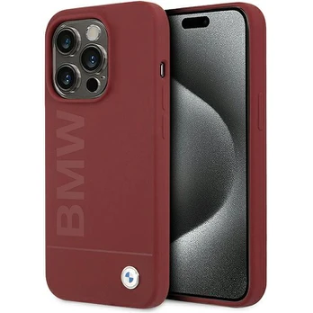 Dėklas BMW BMHMP15LSLBLRE iPhone 15 Pro 6.1" raudona|red hardcase Silicone Big Logo MagSafe