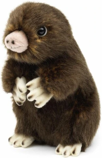 Minkštas žaislinis kurmis rudas 14 cm pliušinis kurmis