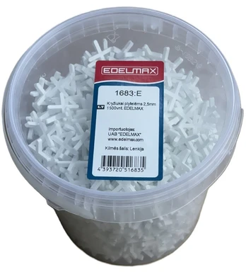 Plytelių kryželiai EDELMAX, 2,5 mm, 1500 vnt.