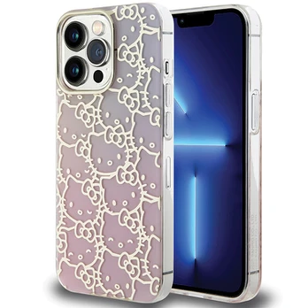 Hello Kitty IML Gradient Electrop Crowded Kitty galvos dėklas, skirtas iPhone 15 Pro Max – rožinis