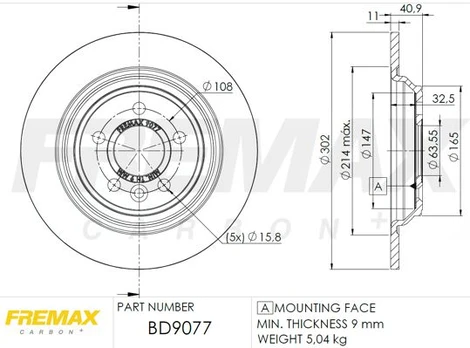 Stabdžių diskas FREMAX BD-9077